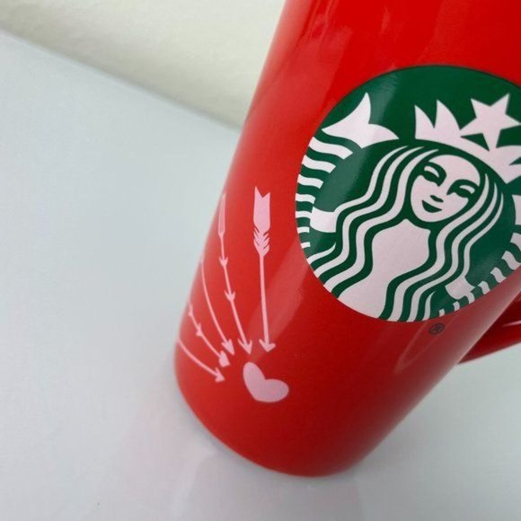 2020 Starbucks Love Hearts Arrows 16oz Ceramic Tall Coffee Mug - Picture 3 of 8